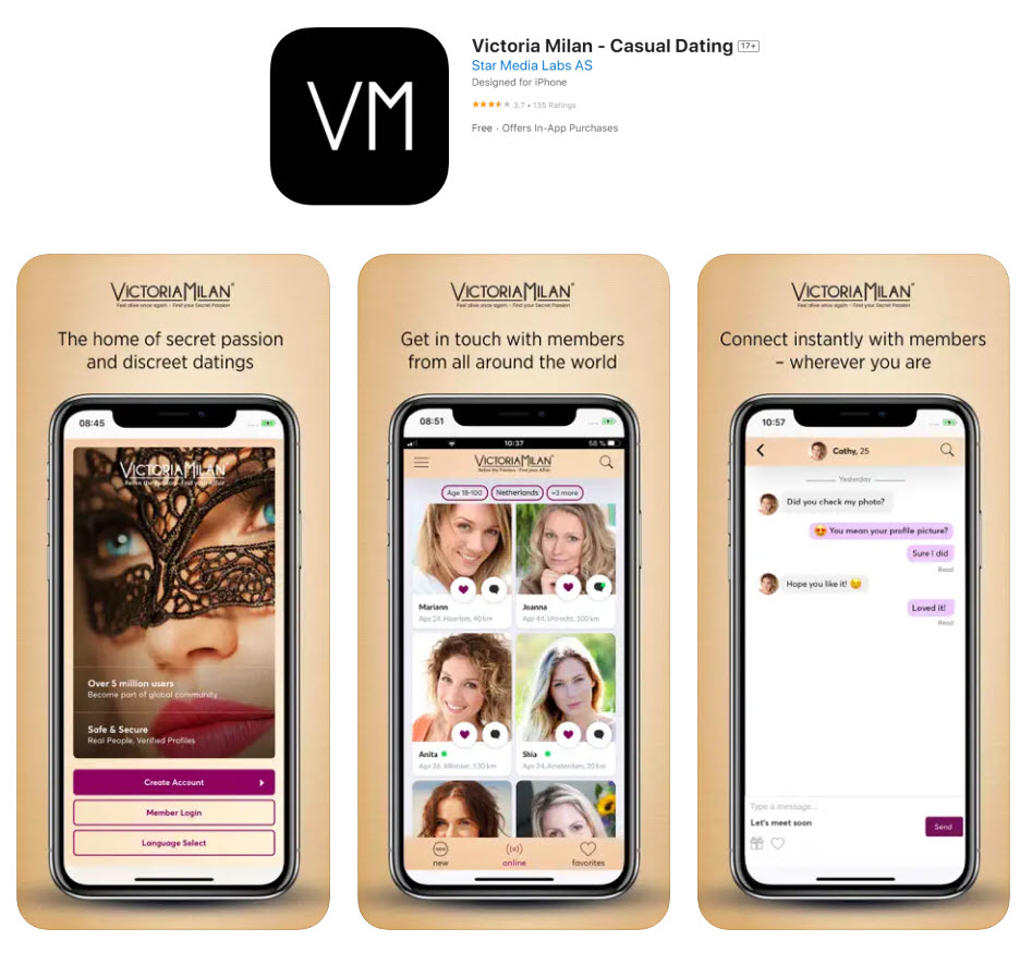 Victoria Milan App Store
