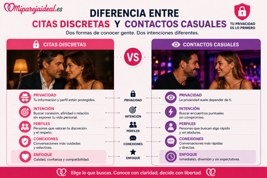 Diferencia entre citas discretas y contactos casuales
